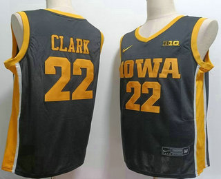 Men's Iowa Hawkeyes #22 Caitlin Clark Black Yellow College Basketball Jersey