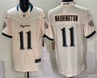 Men's Jacksonville Jaguars #11 Parker Washington Cream 2026 FUSE Rivalries Collection Limited Stitched Jersey