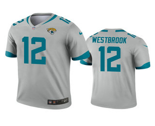 Men's Jacksonville Jaguars #12 Dede Westbrook Silver Inverted Legend Jersey