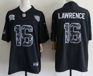 Men's Jacksonville Jaguars #16 Trevor Lawrence Limited Black FUSE 2026 Salute To Service Jersey
