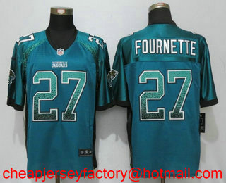 Men's Jacksonville Jaguars #27 Leonard Fournette Green Drift Stitched NFL Nike Fashion Jersey