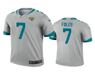 Men's Jacksonville Jaguars #7 Nick Foles Silver Inverted Legend Jersey