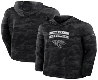 Men's Jacksonville Jaguars Black 2026 Salute to Service Sideline Lightweight Hoodie Long Sleeve Top