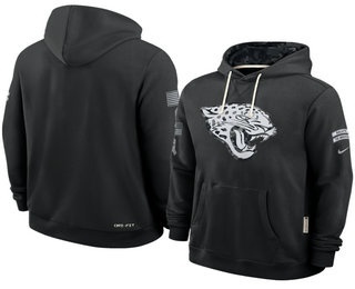 Men's Jacksonville Jaguars Black 2026 Salute to Service Sideline Pullover Hoodie