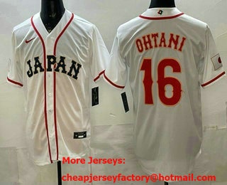 Men's Japan #16 Shohei Ohtani White 2026 World Baseball Classic Cool Base Jersey