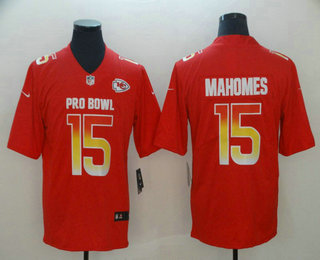 Men's Kansas City Chiefs #15 Patrick Mahomes II Red 2019 Pro Bowl Vapor Untouchable Stitched NFL Nike Limited Jersey