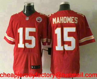 Men's Kansas City Chiefs #15 Patrick Mahomes II Red Team Color Stitched NFL Nike Elite Jersey