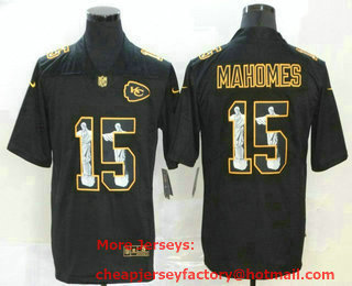 Men's Kansas City Chiefs #15 Patrick Mahomes Jesus Faith Black Vapor Untouchable Stitched NFL Nike Limited Jersey 01