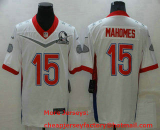 Men's Kansas City Chiefs #15 Patrick Mahomes White 2022 Pro Bowl Vapor Untouchable Stitched Limited Jersey