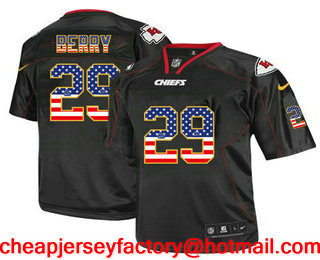 Men's Kansas City Chiefs #29 Eric Berry Black USA Flag Fashion Stitched NFL Nike Elite Jersey