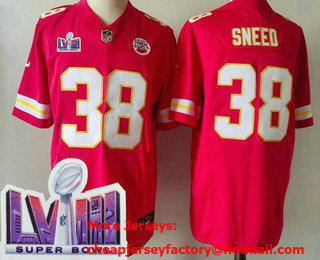 Men's Kansas City Chiefs #38 LJarius Sneed Limited Red LVIII Super Bowl FUSE Vapor Jersey