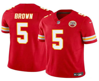 Men's Kansas City Chiefs #5 Hollywood Brown Red 2023 FUSE Vapor Untouchable Limited Stitched Jersey