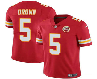 Men's Kansas City Chiefs #5 Hollywood Brown Red Vapor Untouchable Limited Stitched Jersey