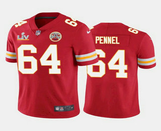 Men's Kansas City Chiefs #64 Mike Pennel Red 2021 Super Bowl LV Limited Stitched NFL Jersey