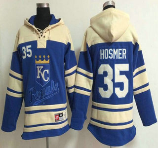 Men's Kansas City Royals #35 Eric Hosmer Blue Hoody