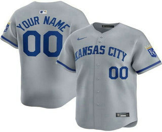 Men's Kansas City Royals Customized Gray Limited Jersey