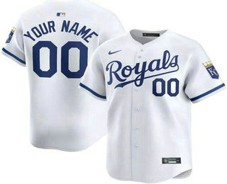 Men's Kansas City Royals Customized White Limited Jersey