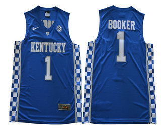 Men's Kentucky Wildcats #1 Devin Booker Blue College Basketball 2017 Nike Swingman Stitched NCAA Jersey
