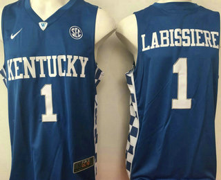 Men's Kentucky Wildcats #1 Skal Labissiere Royal Blue College Basketball 2017 Nike Swingman Stitched NCAA Jersey