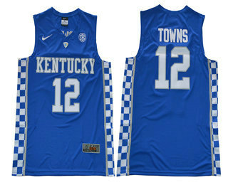 Men's Kentucky Wildcats #12 Karl-Anthony Towns Blue College Basketball 2017 Nike Swingman Stitched NCAA Jersey