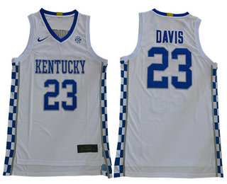 Men's Kentucky Wildcats #23 Anthony Davis White College Basketball 2019 Nike Swingman Stitched NCAA Jersey