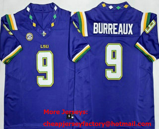 Men's LSU Tigers #9 Joe Burreaux Limited Purple FUSE 2026 College Football Jersey