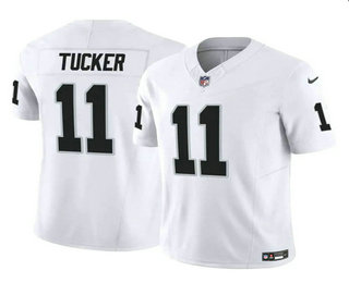 Men's Las Vegas Raiders #11 Tre Tucker White 2023 FUSE Vapor Stitched Jersey