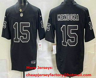 Men's Las Vegas Raiders #15 Fernando Mendoza Black Shadow FUSE 65th Patch Vapor Limited Stitched Jersey