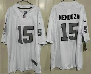 Men's Las Vegas Raiders #15 Fernando Mendoza Limited White Alternate Vapor Jersey