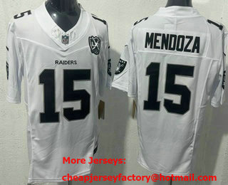 Men's Las Vegas Raiders #15 Fernando Mendoza Limited White Fashion FUSE Vapor Jersey