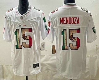 Men's Las Vegas Raiders #15 Fernando Mendoza White FUSE Mexico Vapor Limited Stitched Jersey