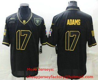 Men's Las Vegas Raiders #17 Davante Adams Black Gold 2020 Salute To Service Stitched NFL Nike Limited Jersey