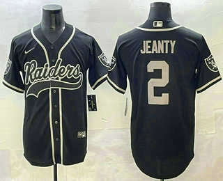 Men's Las Vegas Raiders #2 Ashton Jeanty Limited Black Fashion Baseball Jersey 01