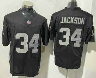 Men's Las Vegas Raiders #34 Bo Jackson Limited Black FUSE Vapor Jersey
