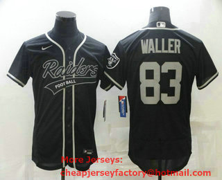 Men's Las Vegas Raiders #83 Darren Waller Black Stitched MLB Flex Base Nike Baseball Jersey