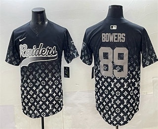 Men's Las Vegas Raiders #89 Brock Bowers Black Limited Stitched Baseball Jersey