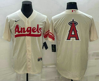 Men's Los Angeles Angels 2022 Cream City Connect Team Big Logo Cool Base Stitched Jersey 01
