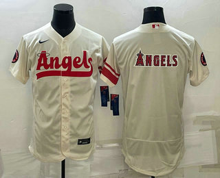 Men's Los Angeles Angels 2022 Cream City Connect Team Big Logo Flex Base Stitched Jersey 02