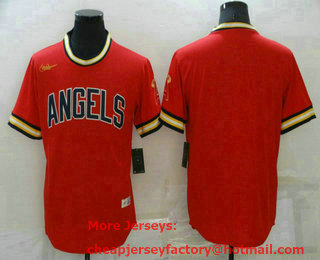 Men's Los Angeles Angels Blank Red Throwback Cooperstown Collection Stitched Nike Jersey