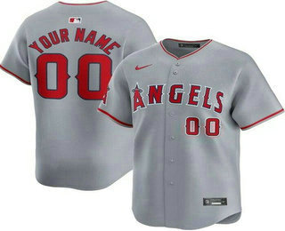 Men's Los Angeles Angels Customized Gray Limited Jersey