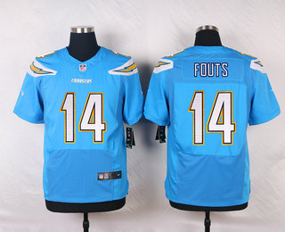 Men's Los Angeles Chargers #14 Dan Fouts Light Blue Alternate NFL Nike Elite Jersey