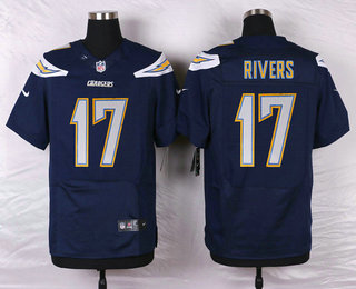 Men's Los Angeles Chargers #17 Philip Rivers Navy Blue Team Color NFL Nike Elite Jersey