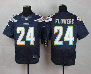 Men's Los Angeles Chargers #24 Brandon Flowers Navy Blue Team Color NFL Nike Elite Jersey