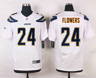 Men's Los Angeles Chargers #24 Brandon Flowers White Road NFL Nike Elite Jersey