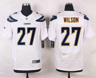 Men's Los Angeles Chargers #27 Jimmy Wilson White Road NFL Nike Elite Jersey