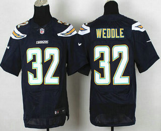 Men's Los Angeles Chargers #32 Eric Weddle Navy Blue Team Color NFL Nike Elite Jersey