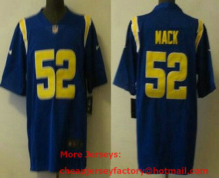 Men's Los Angeles Chargers #52 Khalil Mack Royal Blue 2020 NEW Color Rush Stitched NFL Nike Limited Jersey
