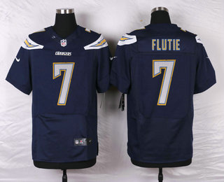 Men's Los Angeles Chargers #7 Doug Flutie Navy Blue Team Color NFL Nike Elite Jersey