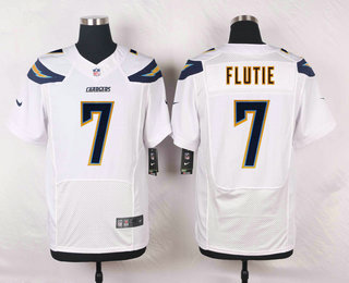 Men's Los Angeles Chargers #7 Doug Flutie White Road NFL Nike Elite Jersey