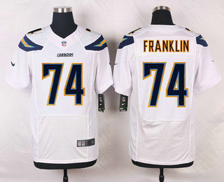 Men's Los Angeles Chargers #74 Orlando Franklin White Road NFL Nike Elite Jersey